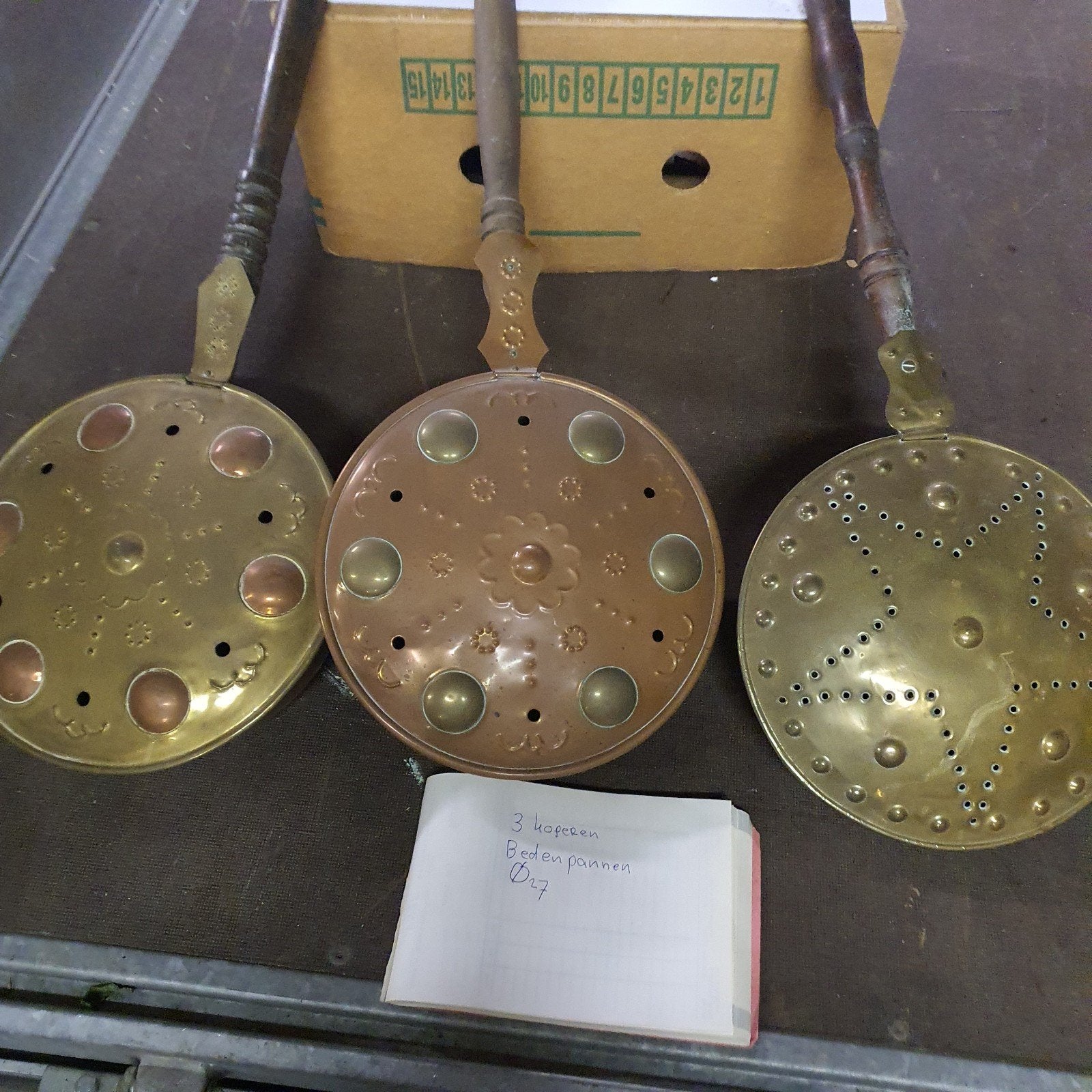 3 koperen bedden pannen, Ophalen of Verzenden