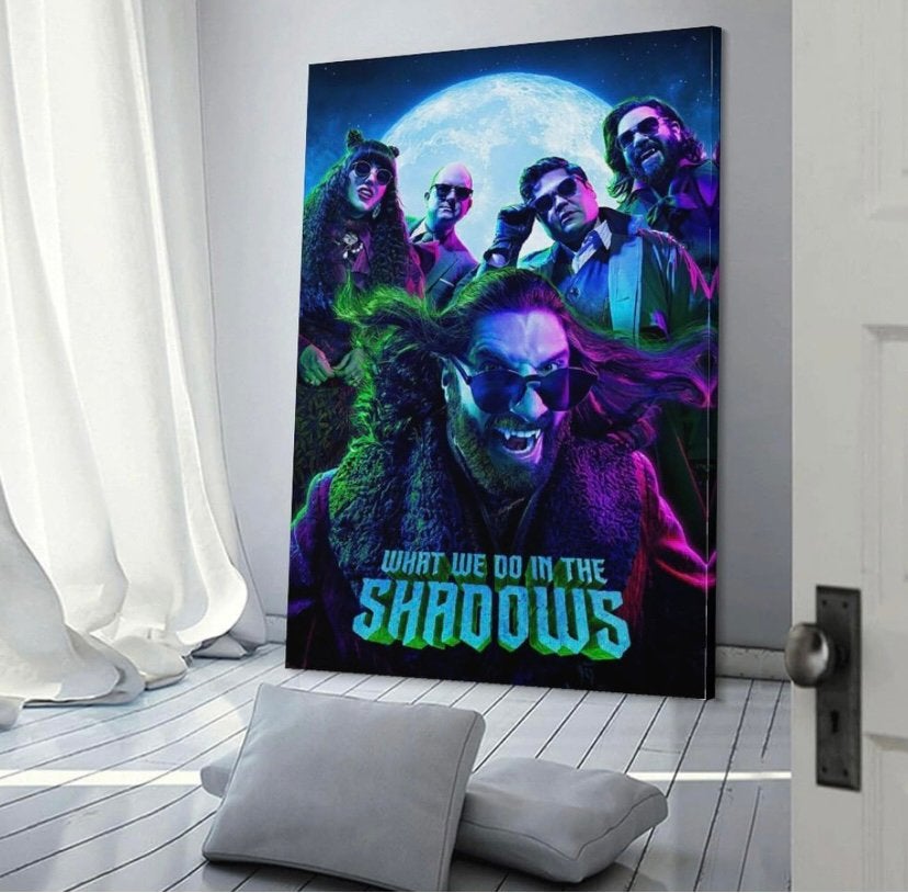 Nieuwe canvas film poster what we do in the shadow, Rechthoekig Staand, Deurposter of groter, Nieuw, Ophalen of Verzenden