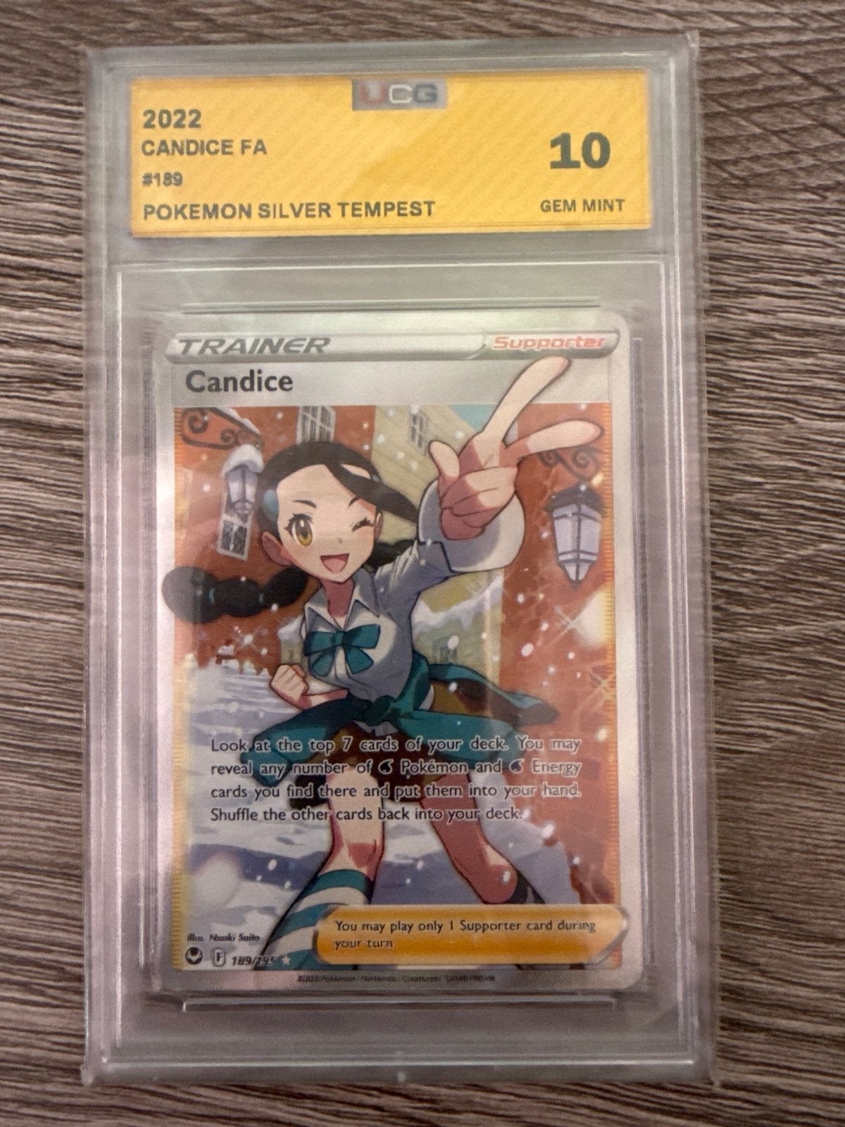 Candice FA #189 Pokemon Silver Tempest UCG 10 GEM MINT, Ophalen of Verzenden, Nieuw, Losse kaart