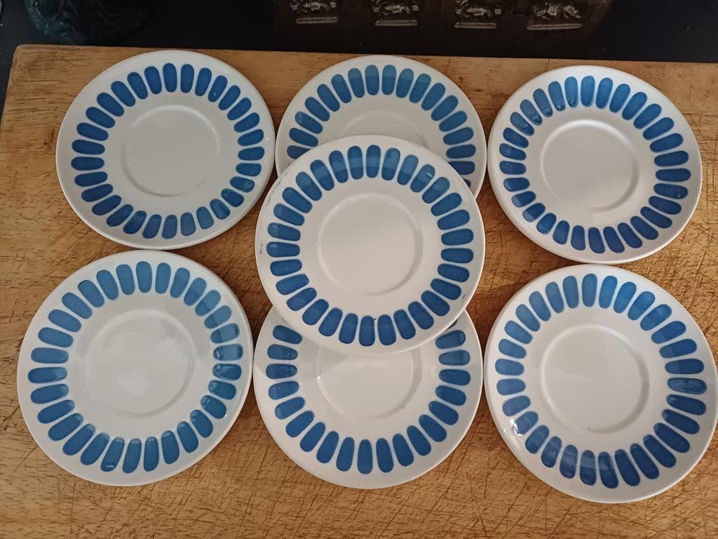 Vintage Franse Bordjes van Digoin blauw wit, Verzenden