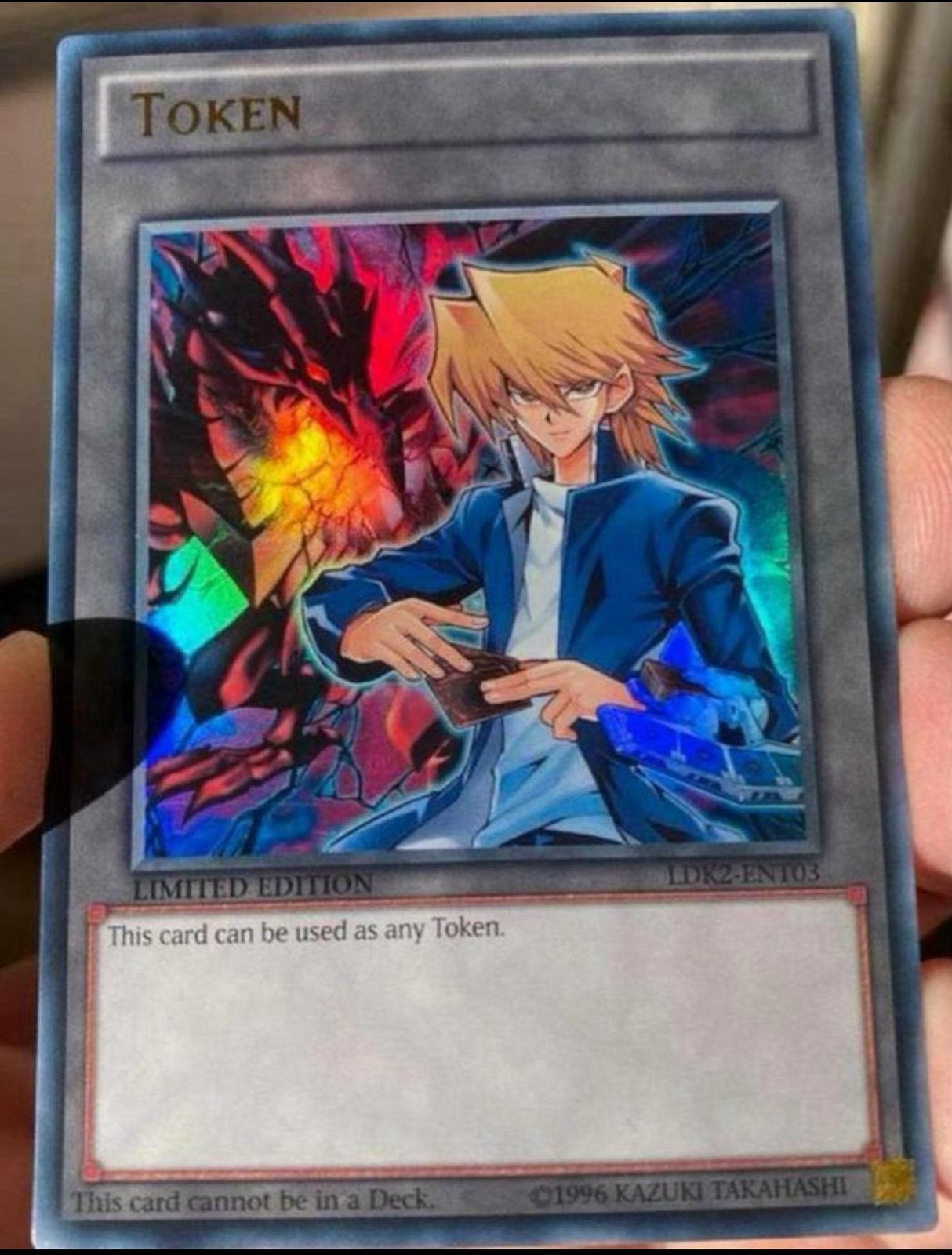 Yu-Gi-Oh! Joey & Red eyes Black Dragon Token Promo 1996 !, Hobby en Vrije tijd, Verzamelkaartspellen | Yu-gi-Oh!, Ophalen of Verzenden
