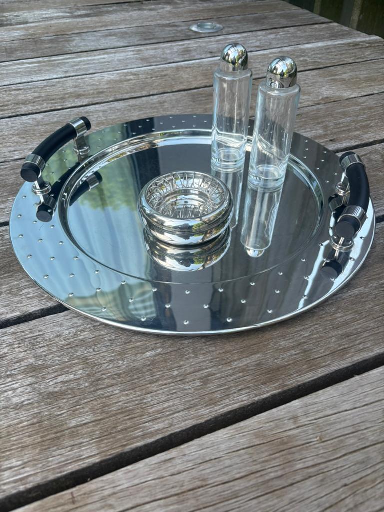 Alessi items - dienblad - olie & azijn - asbak, Ophalen, Zo goed als nieuw, Rond, Metaal