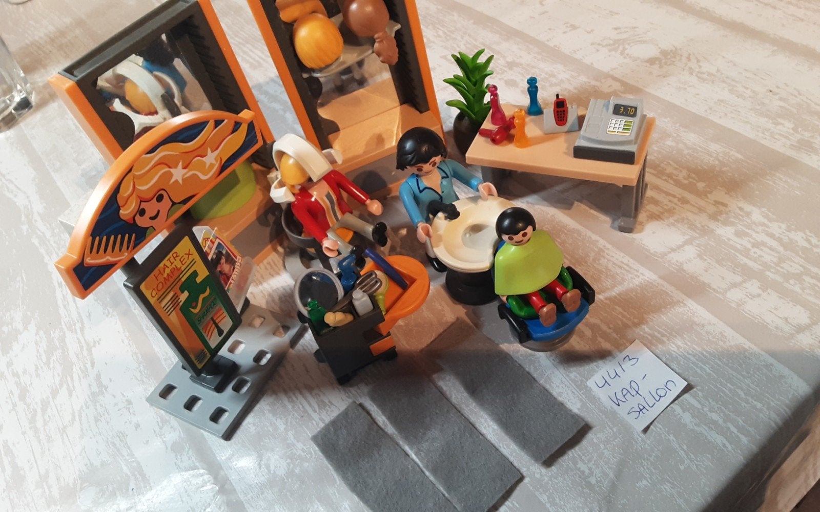 4513 kapsalon, Complete set, Zo goed als nieuw, Figuren, Family fun