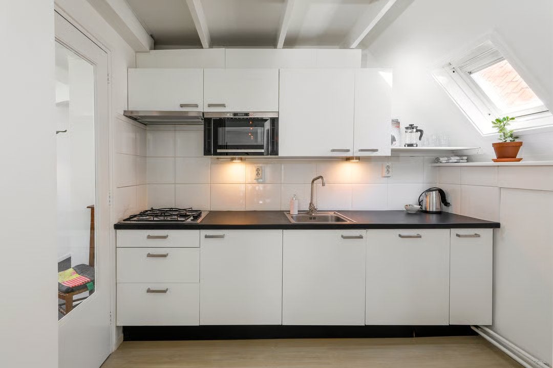 Keuken met apparatuur, Huis en Inrichting, Ophalen, Gebruikt, Wit, Enkelwandige keuken