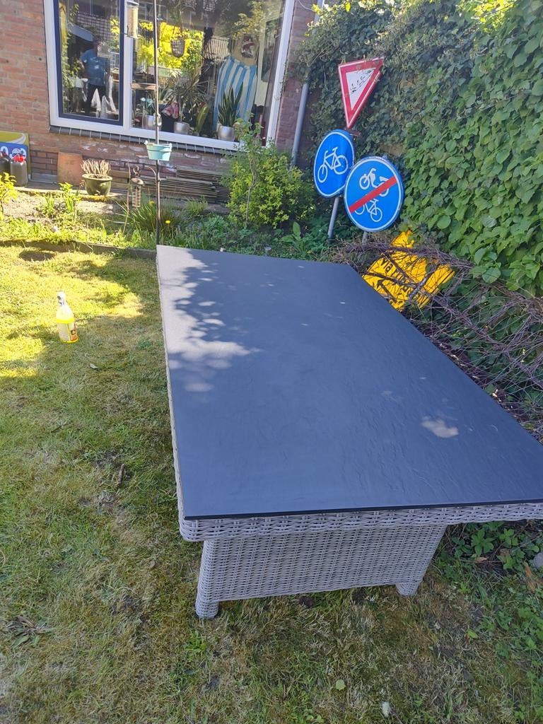 Kettler tuintafel rechthoekig wicker met donker blad, Tuin en Terras, Tuintafels, Ophalen, Zo goed als nieuw, Rechthoekig, Wicker