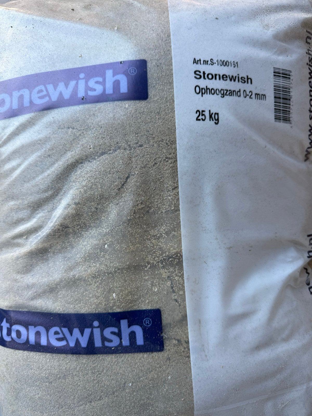 10 zakken Stonewish Ophoogzand 0-2 mm (25 kg per zak), Ophalen, Nieuw, Ophoogzand