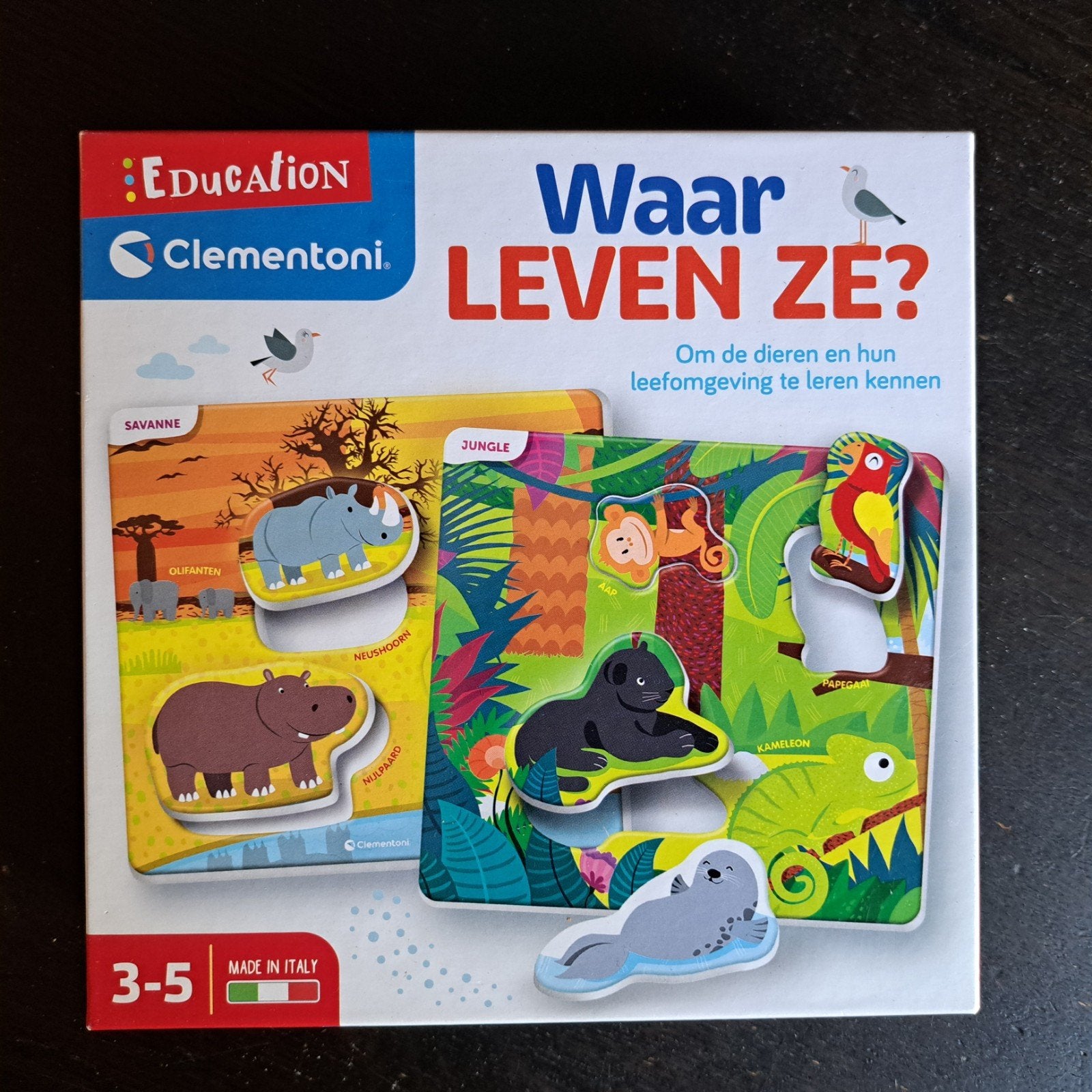 Clementoni Waar Leven Ze? Educatief Dieren Puzzelspel, Ophalen of Verzenden, Zo goed als nieuw, Puzzelen
