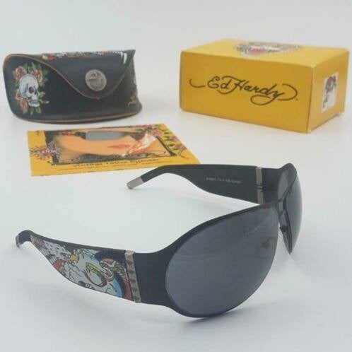 Zonnebril Ed Hardy EHS-011 72-11-120 Black - Battle, Overige merken, Zonnebril, Zwart, Nieuw