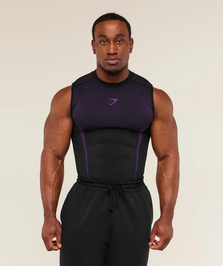 Gymshark Onyx V5 – Tank Top | Maat M | Black/Athletic Purple, Kleding | Heren, Sportkleding, Fitness, Maat 48/50 (M), Zwart, Nieuw