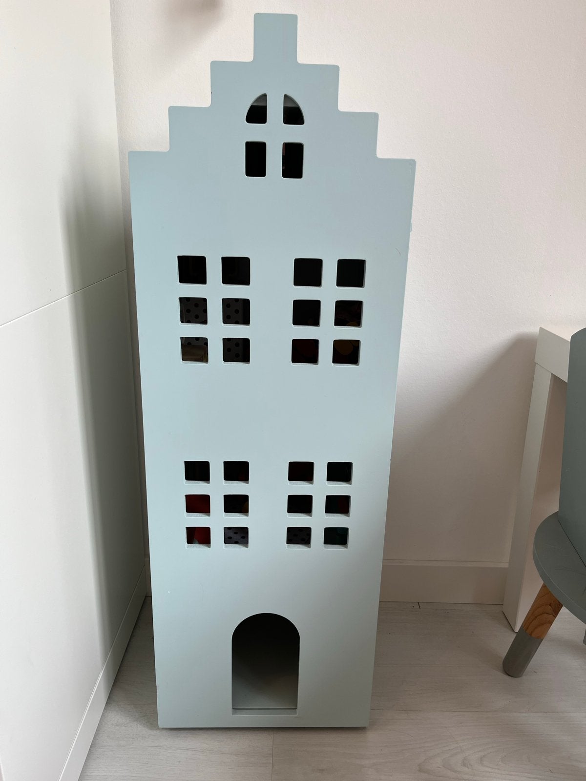 Houten HEMA Poppenhuis Grachtenpand compleet, Ophalen, Zo goed als nieuw, Poppenhuis