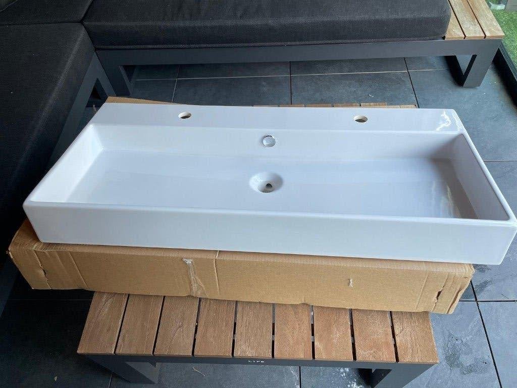 Nieuw! INK Porselein Wastafel 100x45x11 2gaten TWV1200euro!, Ophalen, Nieuw, 50 tot 100 cm, Minder dan 100 cm