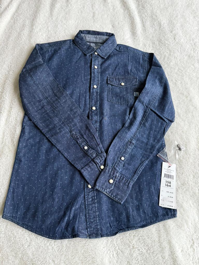 Jeans overhemd jongens merk we maat 158/164 nieuw, Ophalen of Verzenden, Nieuw, Jongen, Overhemd of Blouse