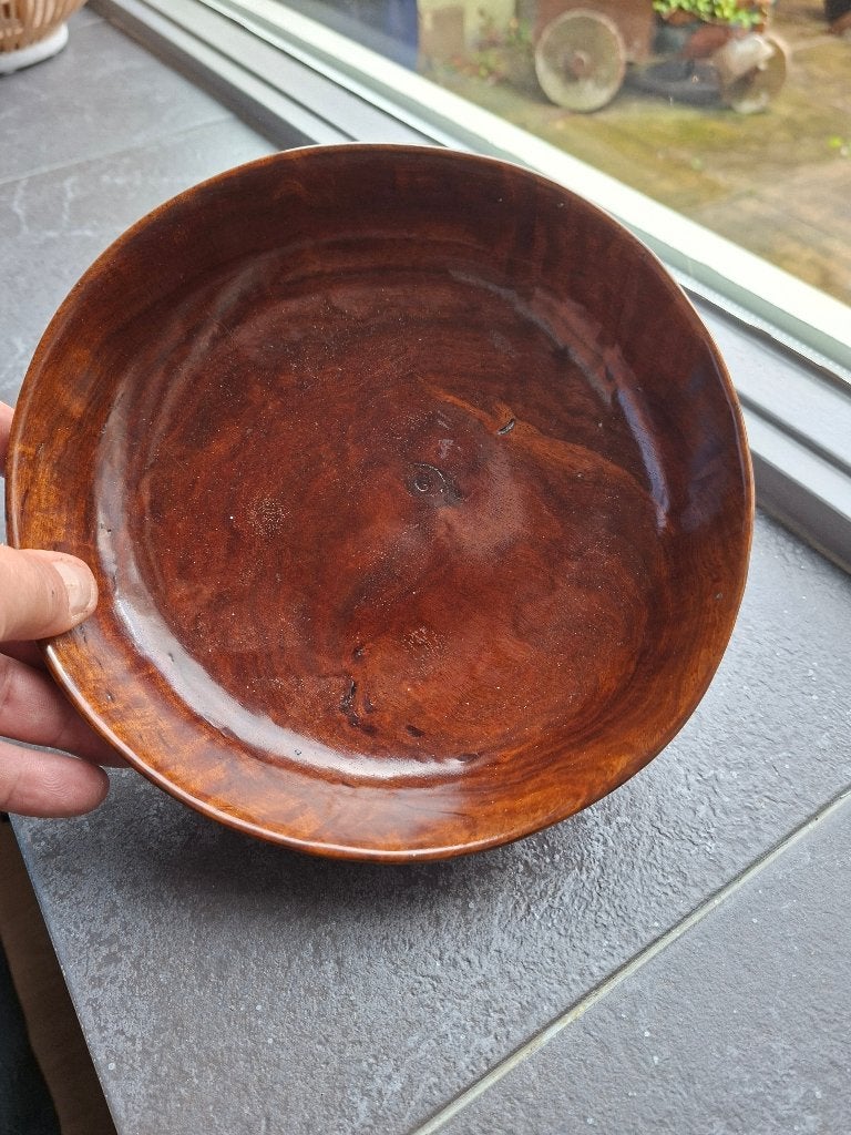 Handgemaakte Australische Red Gum Houten Schaal, Ophalen, Schaal, Rond, Zo goed als nieuw