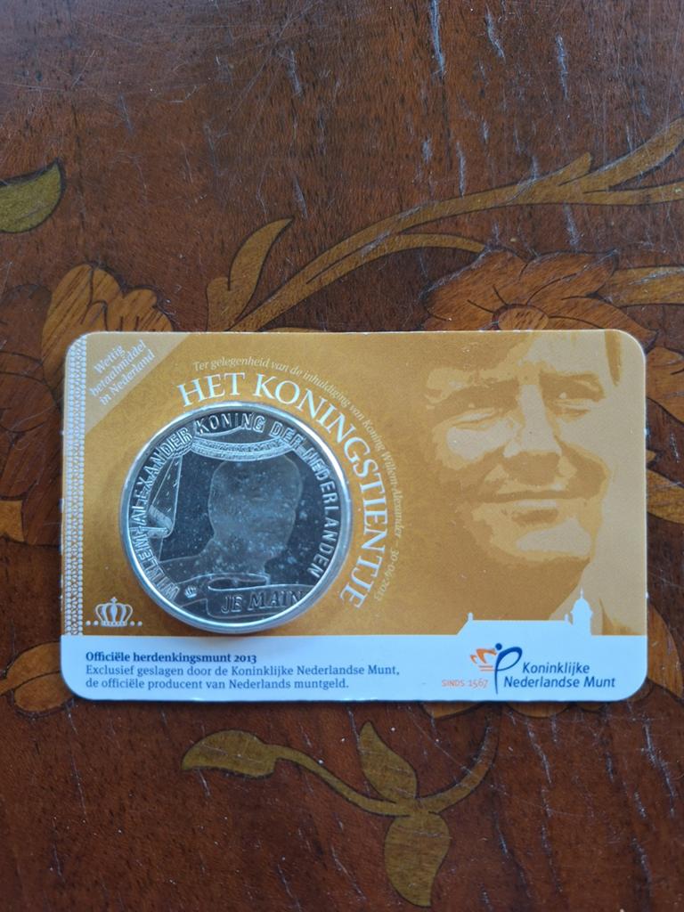 Het Koningstientje 2013 - Zwaar Verzilverde €10 Munt, Ophalen of Verzenden