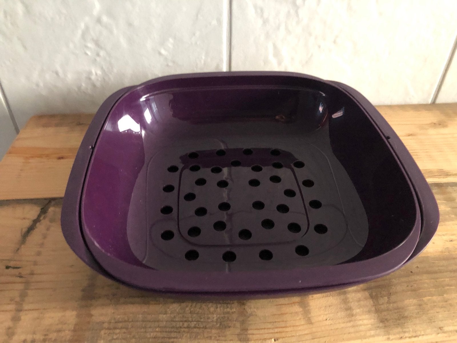 Tupperware dubbele schaal, Ophalen of Verzenden, Paars, Schaal