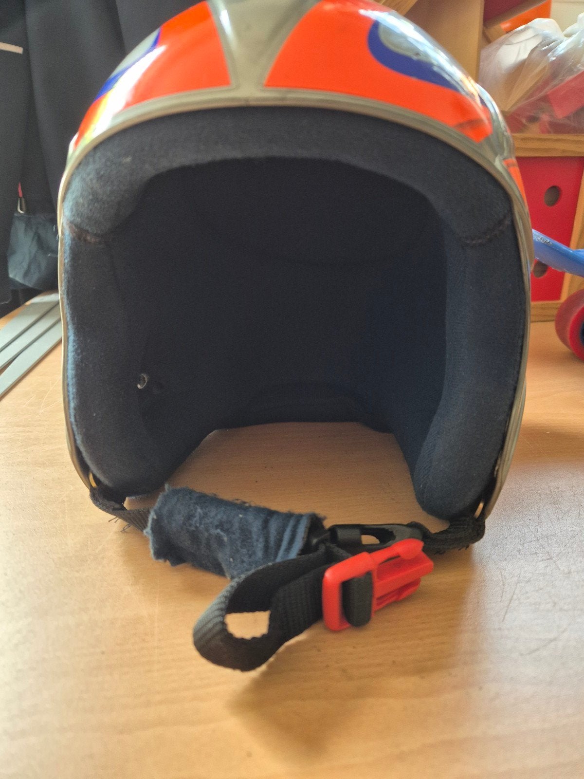 Oranje skihelm - Gebruikt maar in goede staat, Gebruikt, Overige typen, Skiën, Minder dan 100 cm