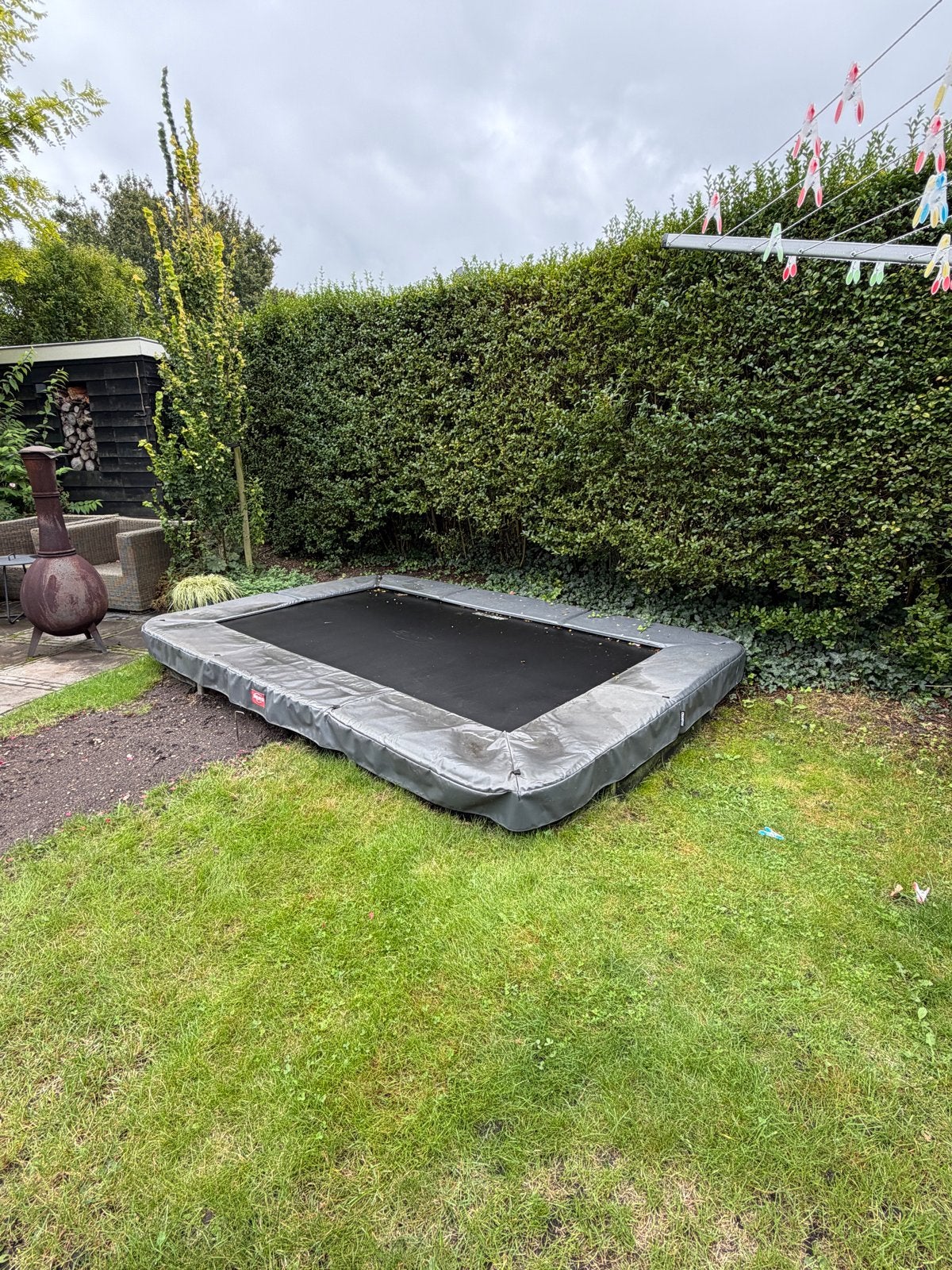 BERG InGround Trampoline - Rechthoekig, Ophalen, Gebruikt
