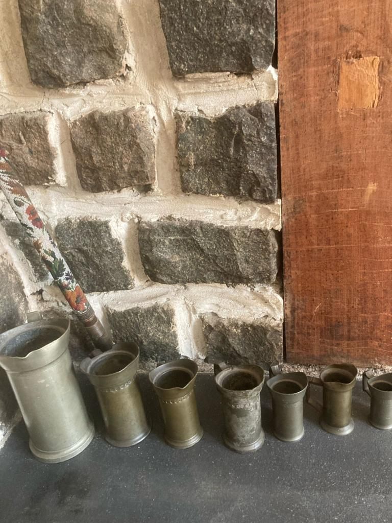 Antieke maatbekers, Antiek en Kunst, Antiek | Tin, Ophalen of Verzenden