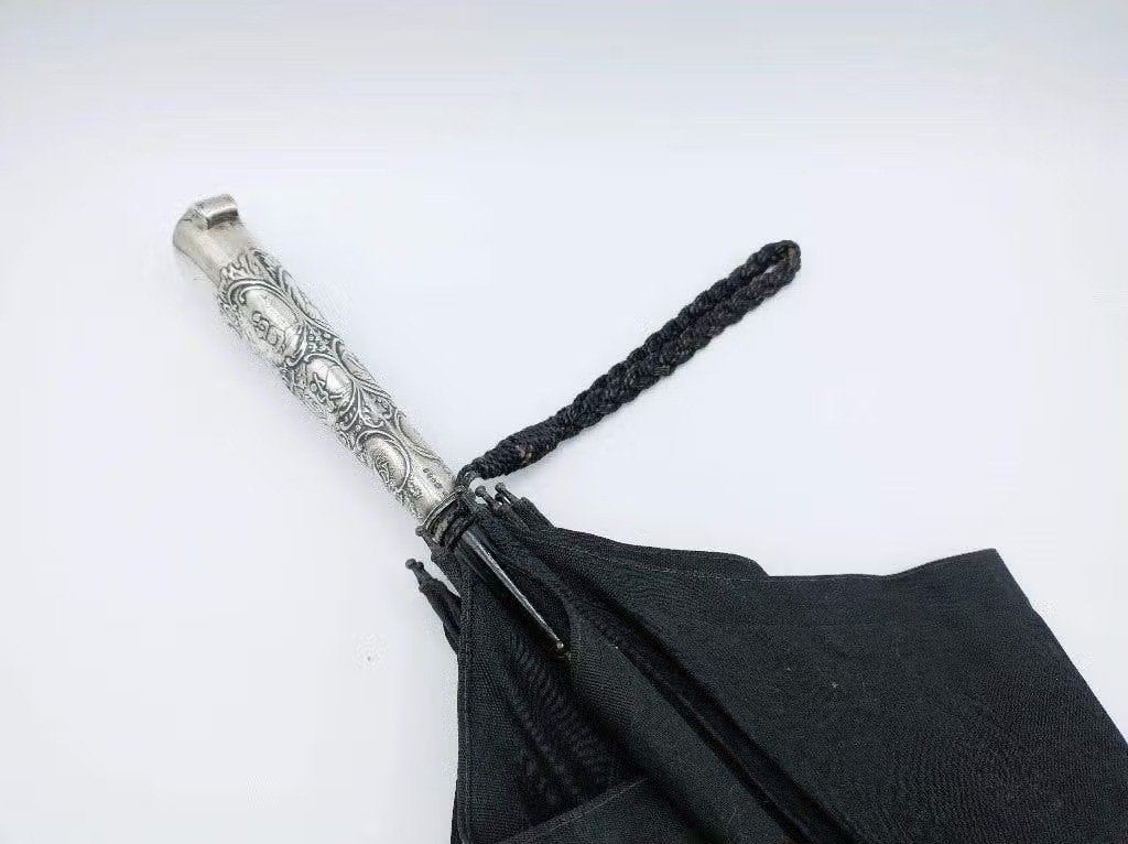 Antieke paraplu met zilveren handvat (mesheft), Hooijkaas, Verzenden, Zilver