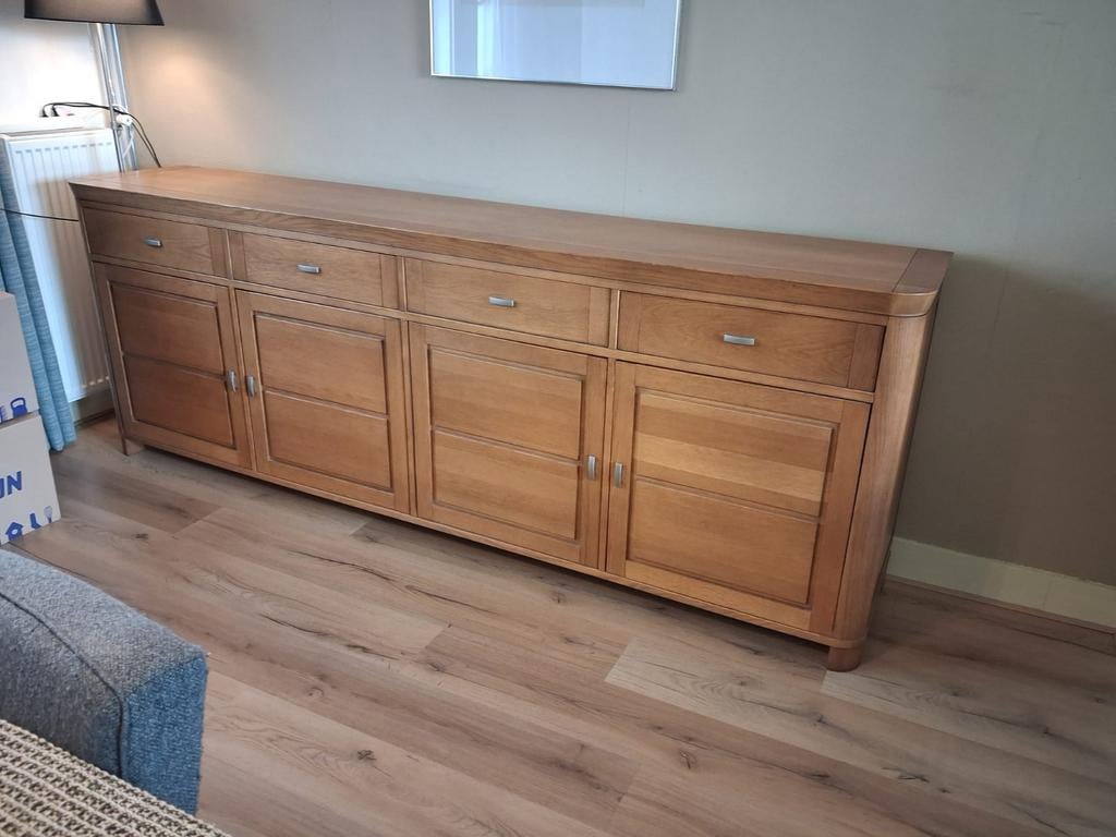 Mooi en zwaar dressoir - 254x92x50 cm, Ophalen, Gebruikt, Met deur(en), Modern klassiek