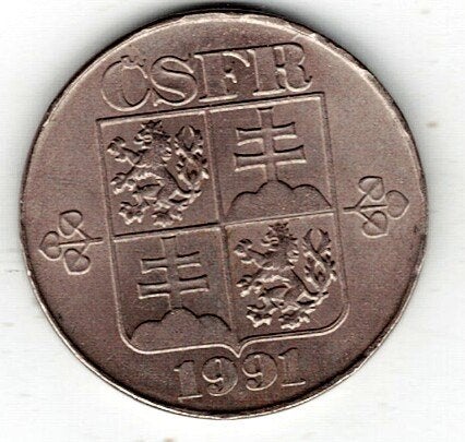 26-1839 Czechoslovakije 2 krone 1991, Ophalen of Verzenden, Overige landen, Losse munt