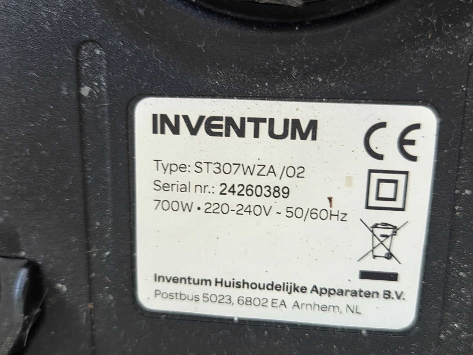 Inventum ST307WZA/02 Sledestofzuiger - 700W, Stofzak, Overige merken, Ophalen of Verzenden, Zo goed als nieuw