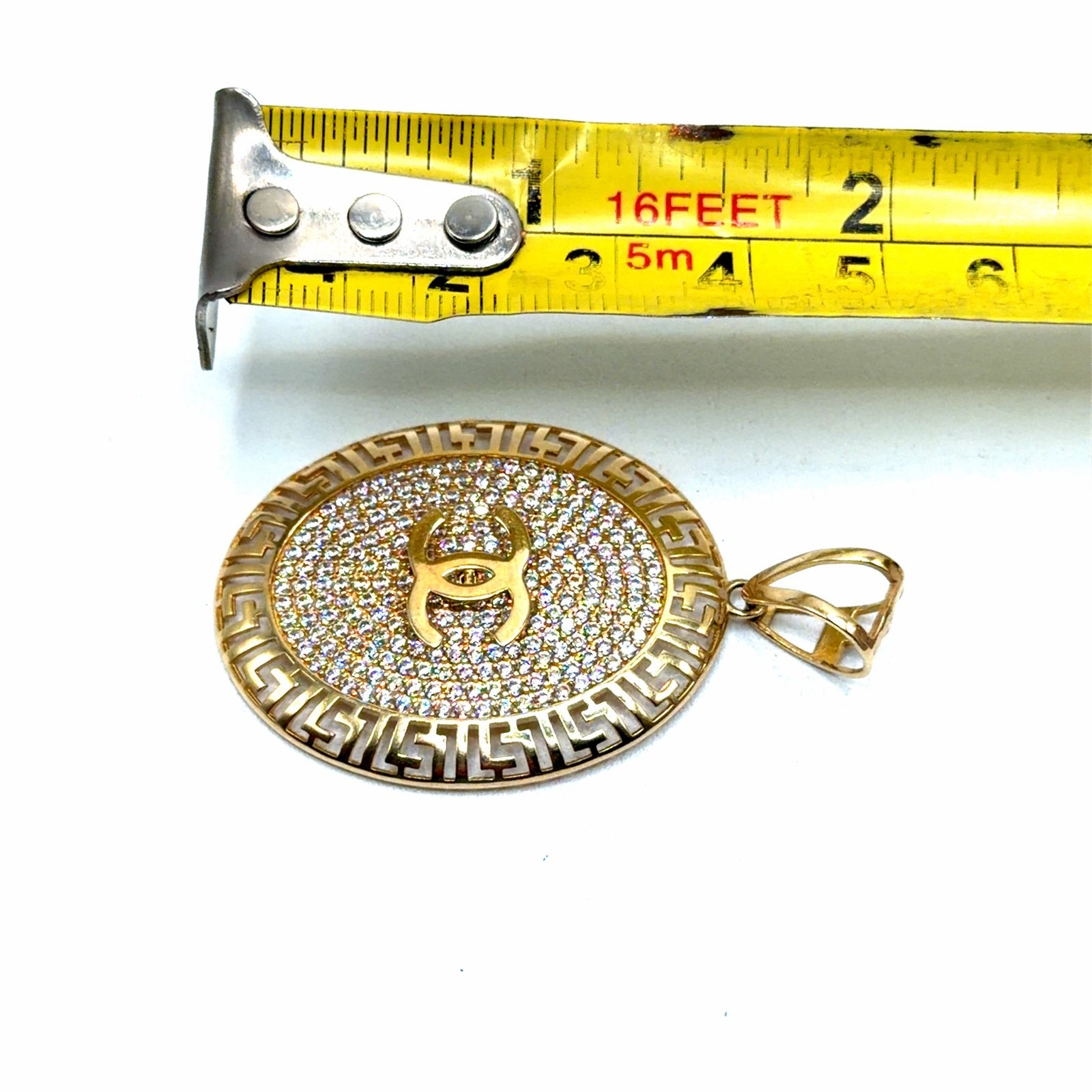Gouden Hanger met Zirkonia en Chanel Logo, Overige voorstellingen, Www.bredajuwelier.nl, Nieuw, Ophalen of Verzenden