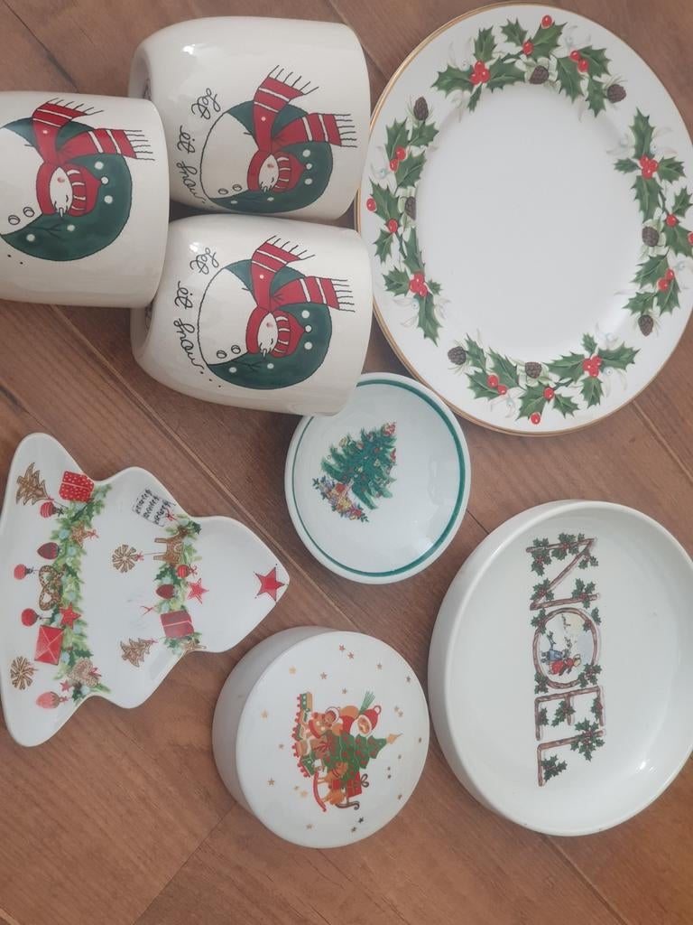 Diverse zgan kersts servies onderdelen, Huis en Inrichting, Ophalen of Verzenden, Zo goed als nieuw, Glas, Overige stijlen