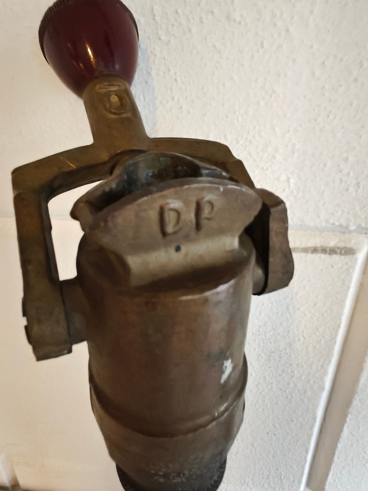 Oude Koperen Brandweer Spuit en Koppelstuk in mooie staat ., Ophalen of Verzenden