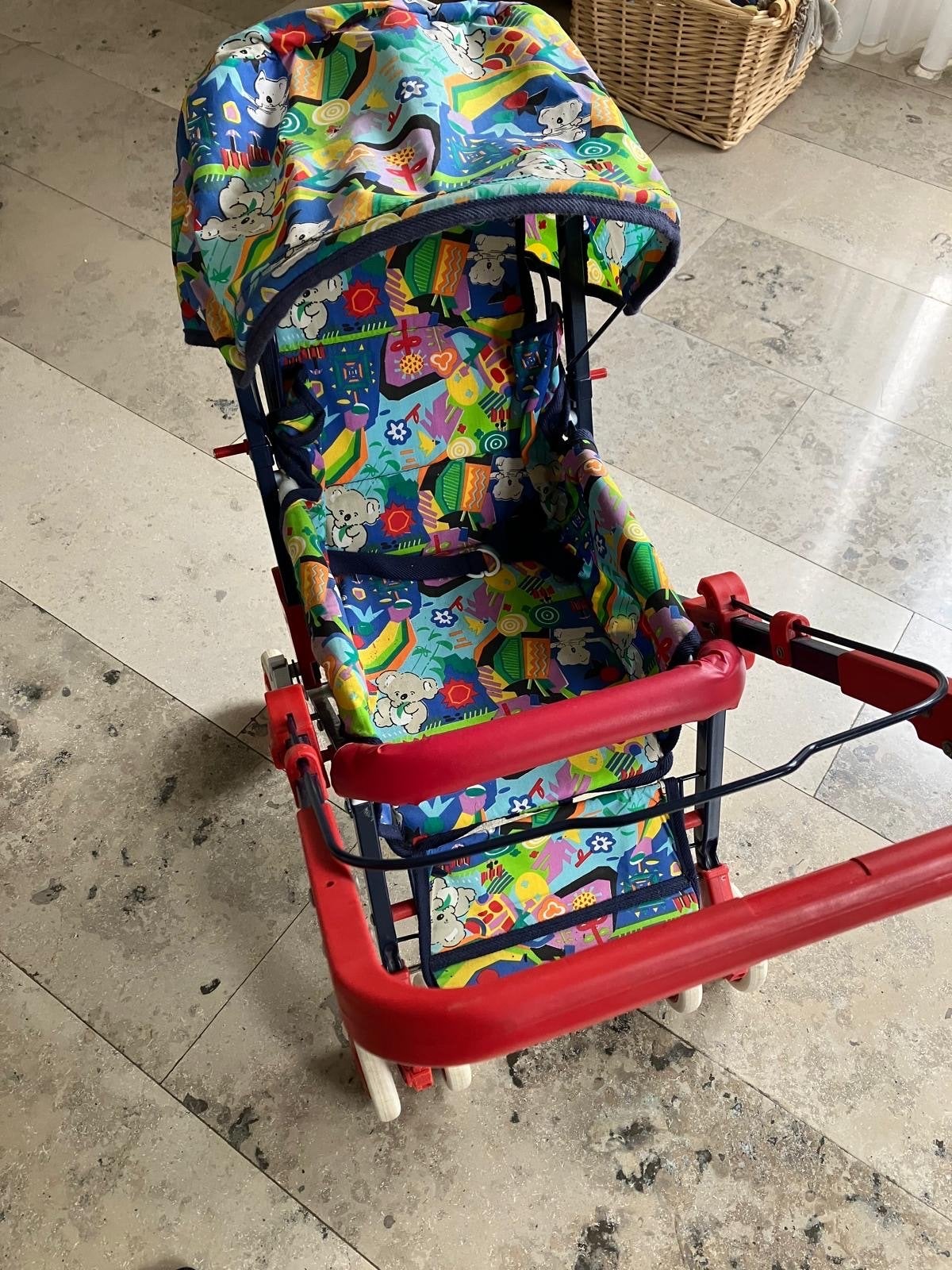 Vintage kinderwagen/buggy met vrolijke print, Ophalen, Gebruikt, Babypop