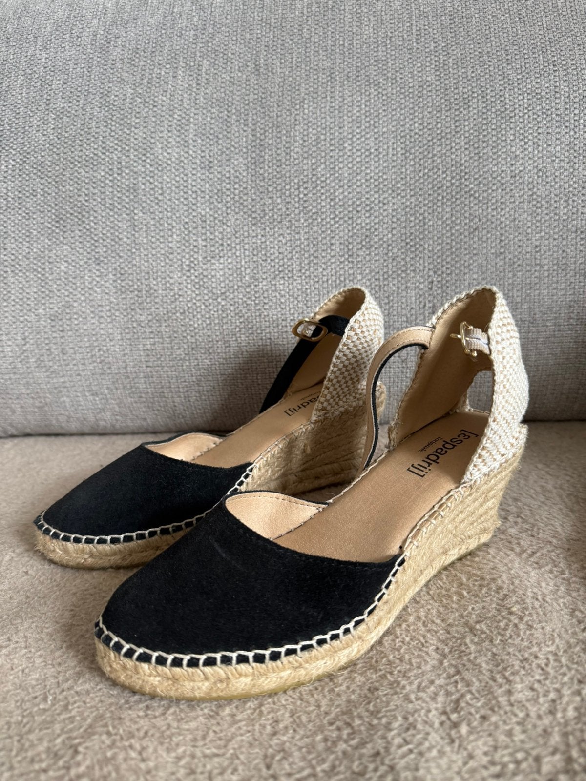 Espadrij zwarte espadrille schoenen espadrilles Maat 37, Zwart, Ophalen of Verzenden, Zo goed als nieuw, Espadrilles of Moccasins