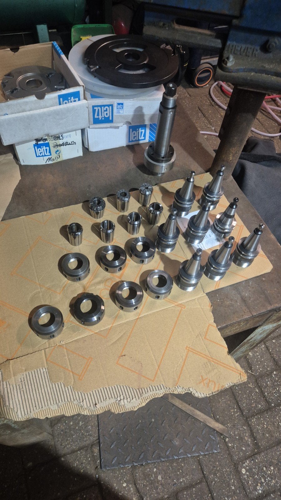 set spantangen met spantang houders oertli cnc cncmachine, Ophalen of Verzenden