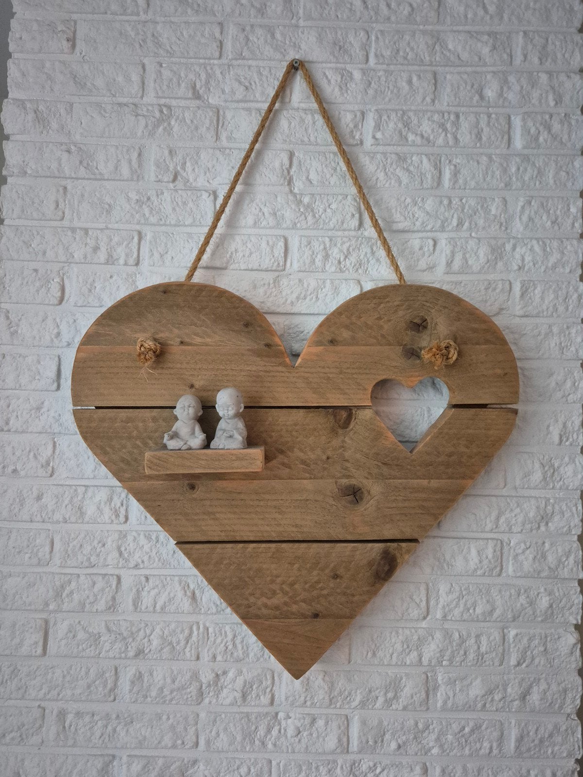 houten hart wandbord, Huis en Inrichting, Ophalen, Handgemaakt, Hout