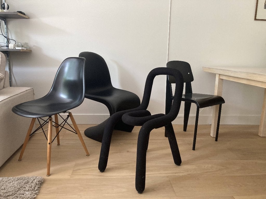 Design Zwarte Stoelen Bundel, Ophalen, Zwart, Zo goed als nieuw, Vier