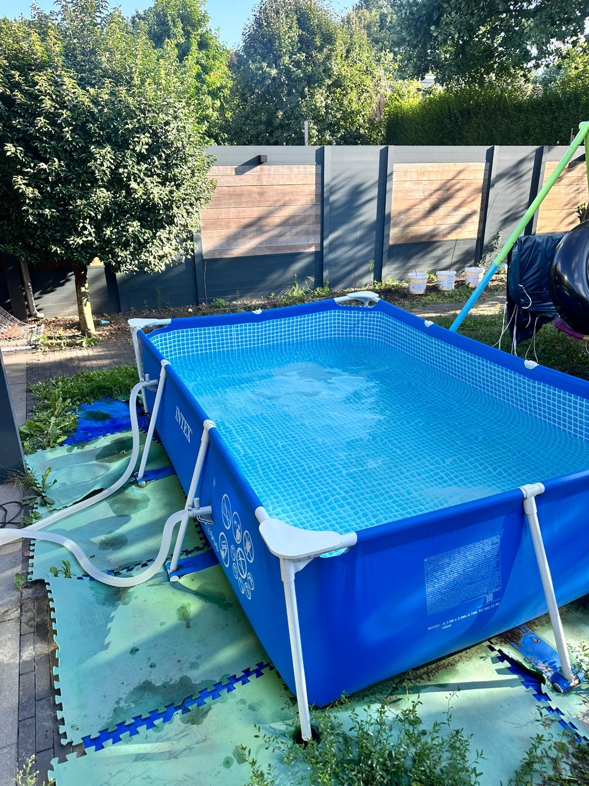 Intex zwembad 3 x 2 meter + filterpomp + afdekzeil, Tuin en Terras, Ophalen, Gebruikt, Opzetzwembad, 200 tot 400 cm