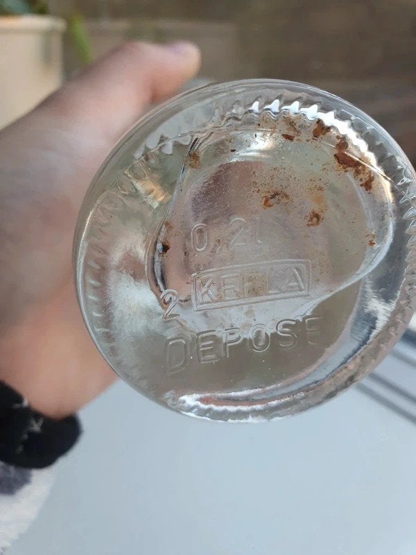 Vintage Glazen Fles KELFA 0,2L Deposit Design Vaas, Ophalen of Verzenden