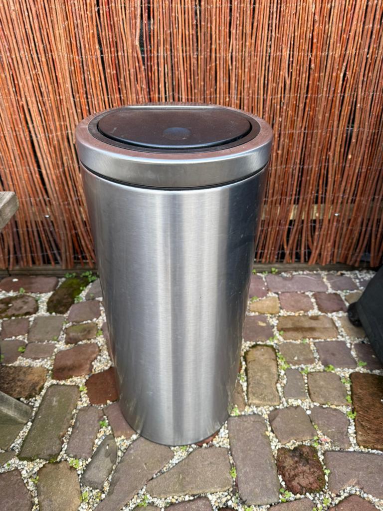Brabantia touch bin 30L, Ophalen, Gebruikt, 50 tot 75 cm, Rvs