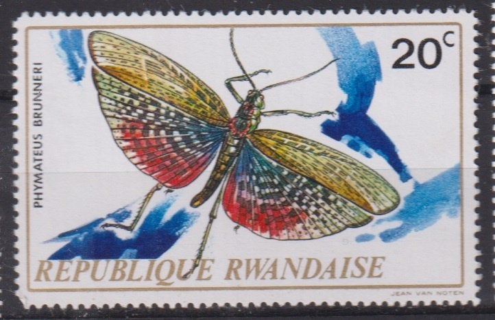 Rwanda 1970 Vlinder, Verzenden, Postfris, Dier of Natuur