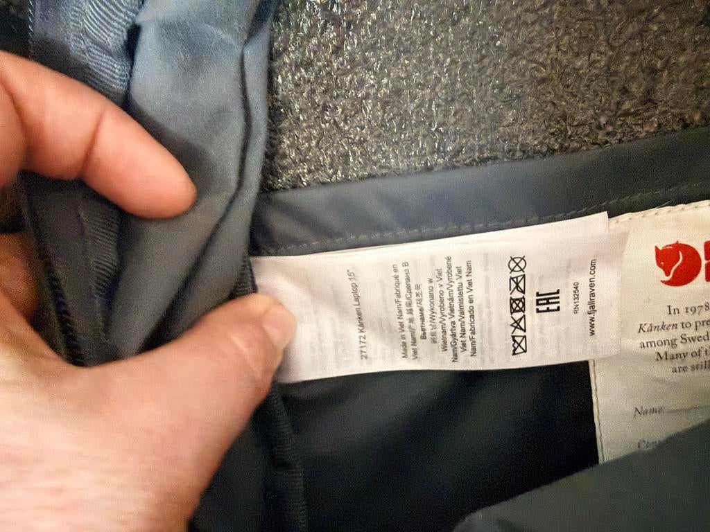 Fjallraven Kanken Laptop Rugzak 15 inch - Grijs, Ophalen of Verzenden, Gebruikt, Overige merken