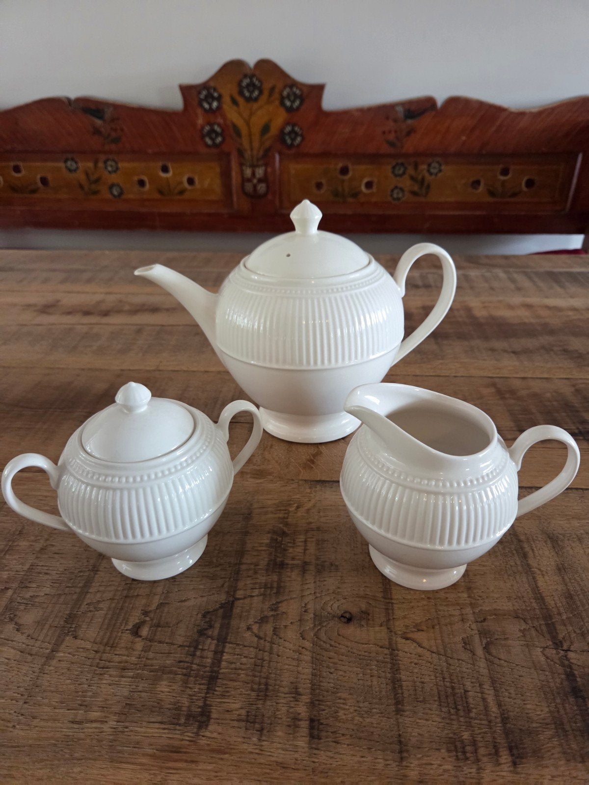 Wedgwood Windsor, theepot, melkkan en suikerpot - Klas, Huis en Inrichting, Keuken | Servies, Ophalen, Porselein, Overige stijlen