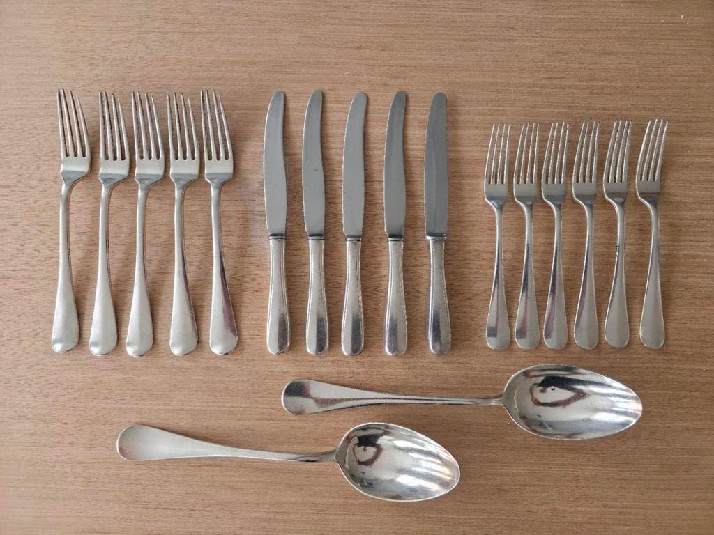 Vintage zilver Bestekset - Lepel, Vork, Mes, Ophalen of Verzenden