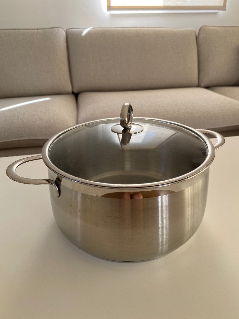BK Kookpan RVS 25 cm met deksel, Ophalen, Gebruikt, BK, Rvs