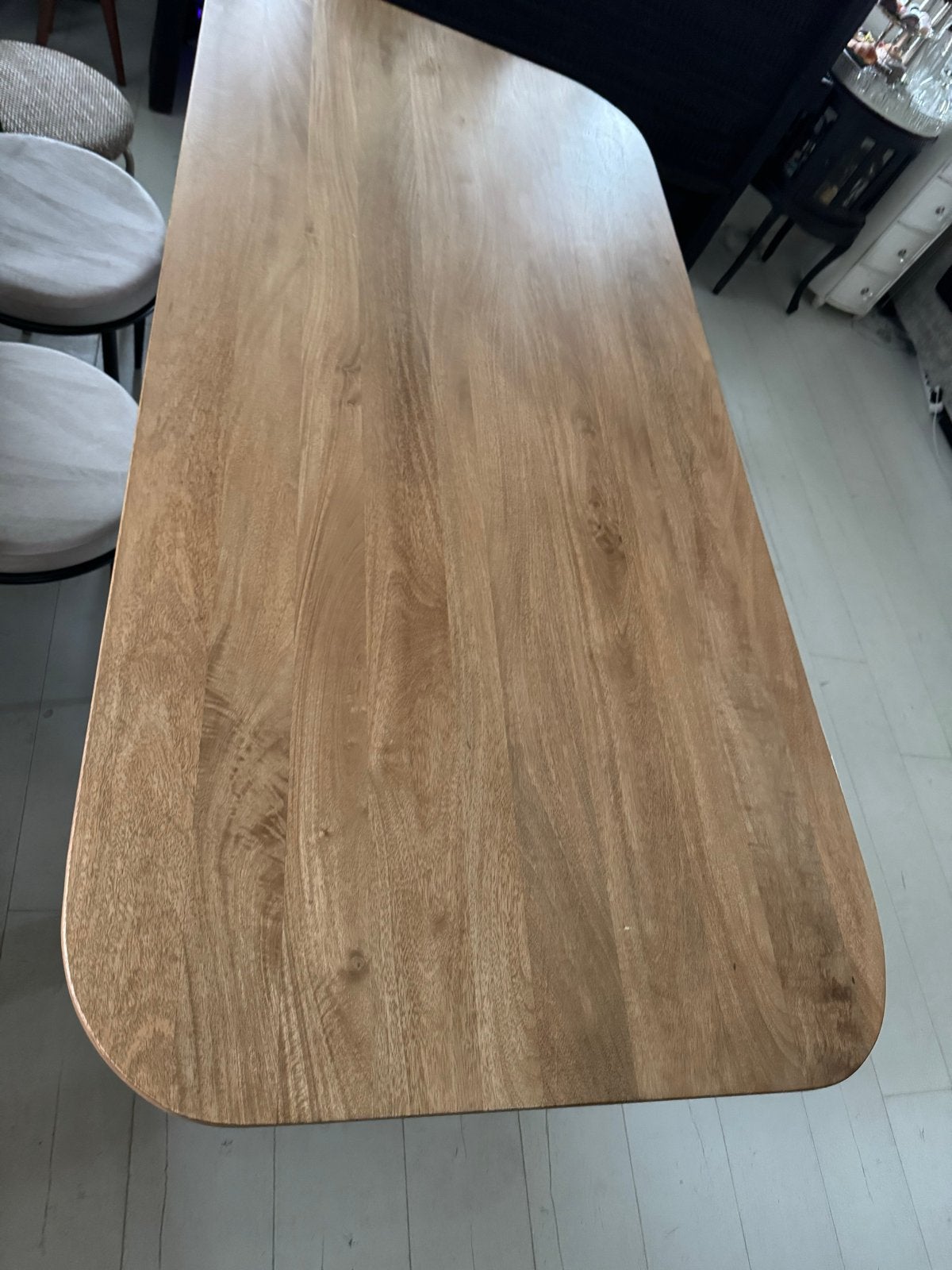 Massief Mango Houten Eettafel  200x 95x76 hoog, Ophalen, 200 cm of meer, 50 tot 100 cm, Zo goed als nieuw