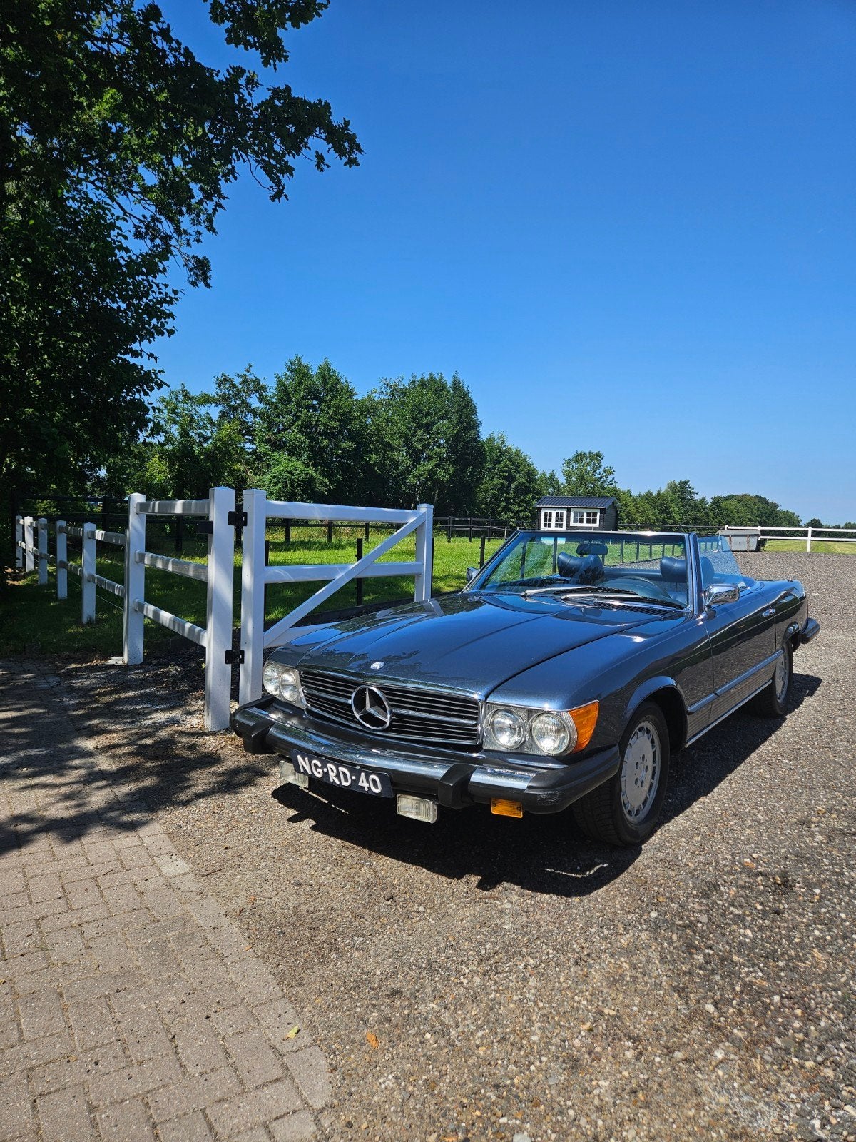 ZEER MOOIE OLDTIMER Mercedes-Benz SL 4.5 450 SL AUT 1975 Bla, Auto's, Mercedes-Benz, Automaat, 1610 kg, 8 cilinders, Blauw
