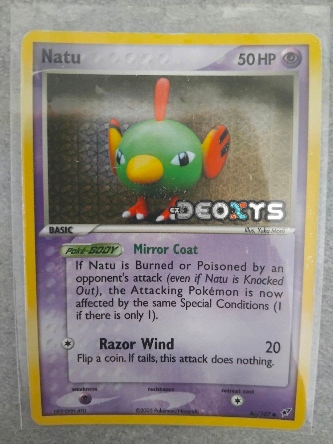 Natu Pokémon Kaart - Deoxys Set 81/107 - 2005, Ophalen of Verzenden, Gebruikt, Losse kaart