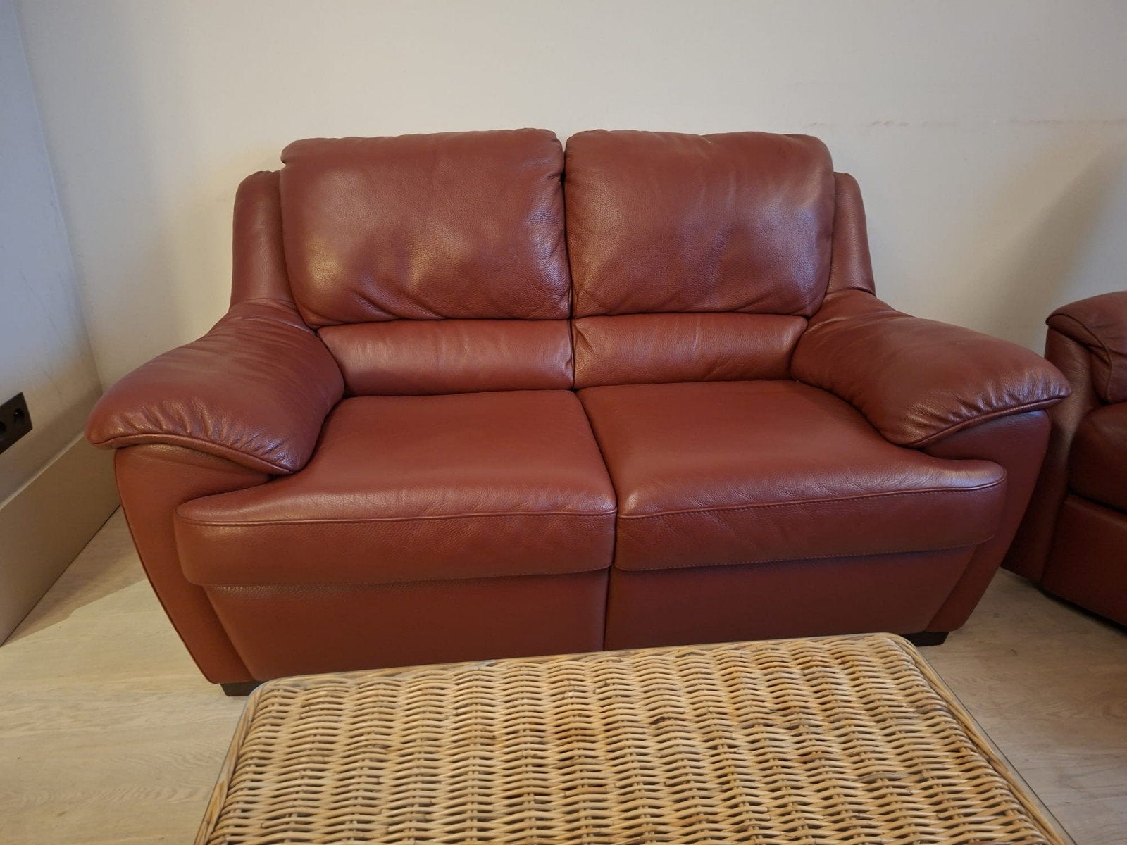 Lederen bank Natuzzi, Huis en Inrichting, Banken | Bankstellen, Ophalen, Gebruikt, 150 tot 200 cm, Tweepersoons