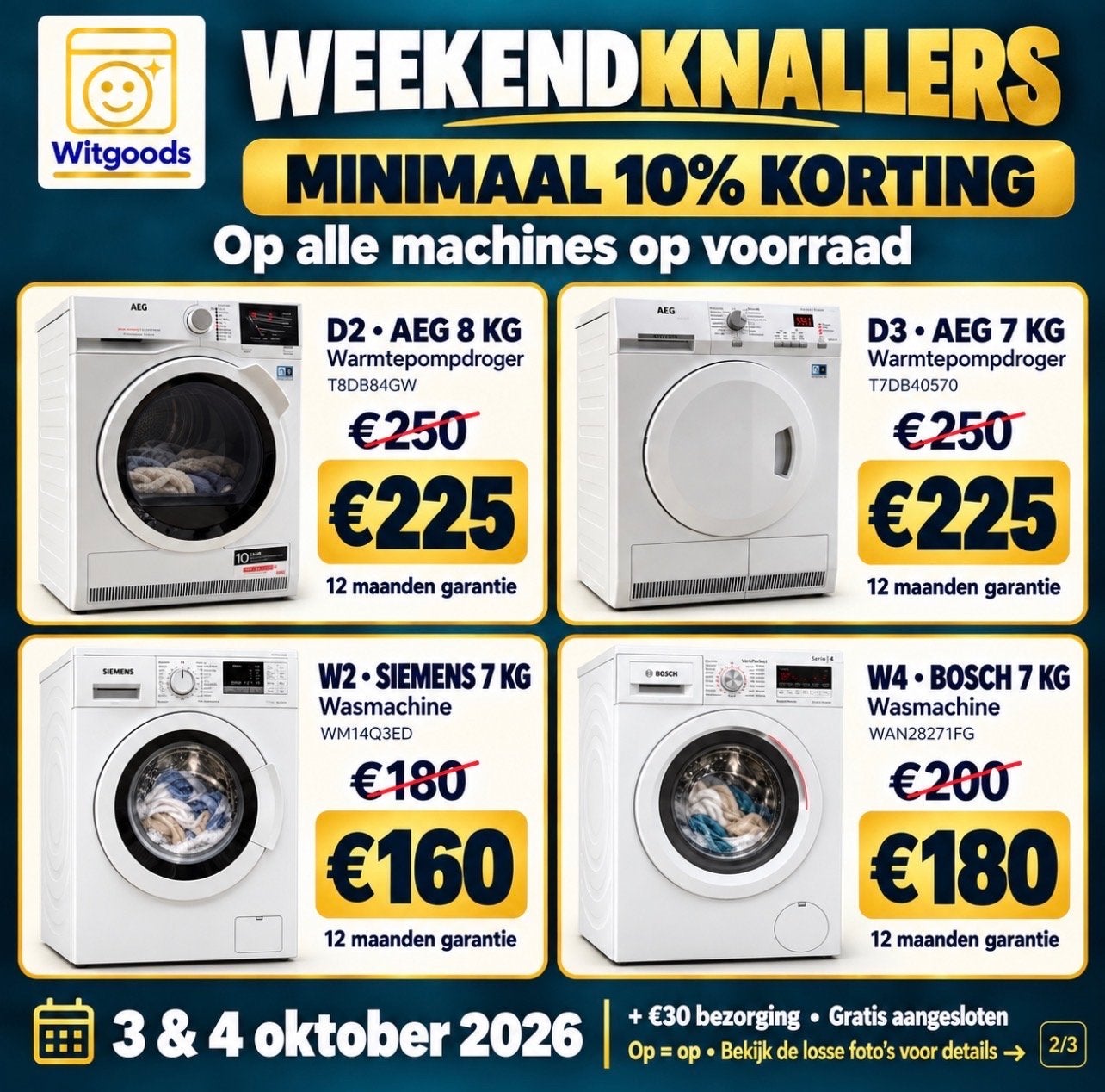 Foto 2 van ✅ACTIES 3 & 4 OKT✅ZUINIGE & GOEDKOPE WASMACHINES & DROGERS
