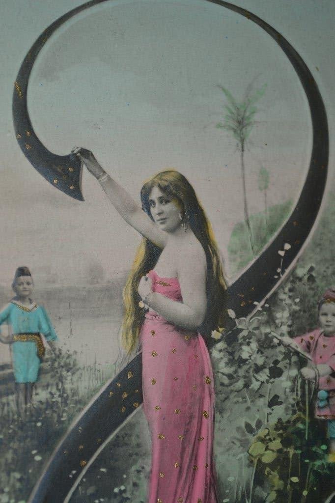 duitsland 1911 vrouw lang haar cijfer 2, Ophalen of Verzenden, Voor 1920, Gelopen, Sterren en Beroemdheden