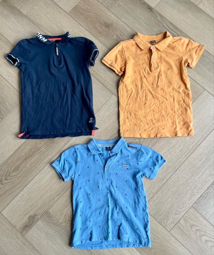 Set van 3 polo's voor jongens maat 122/ 128-, Ophalen, Zo goed als nieuw, Overige maten, Blauw
