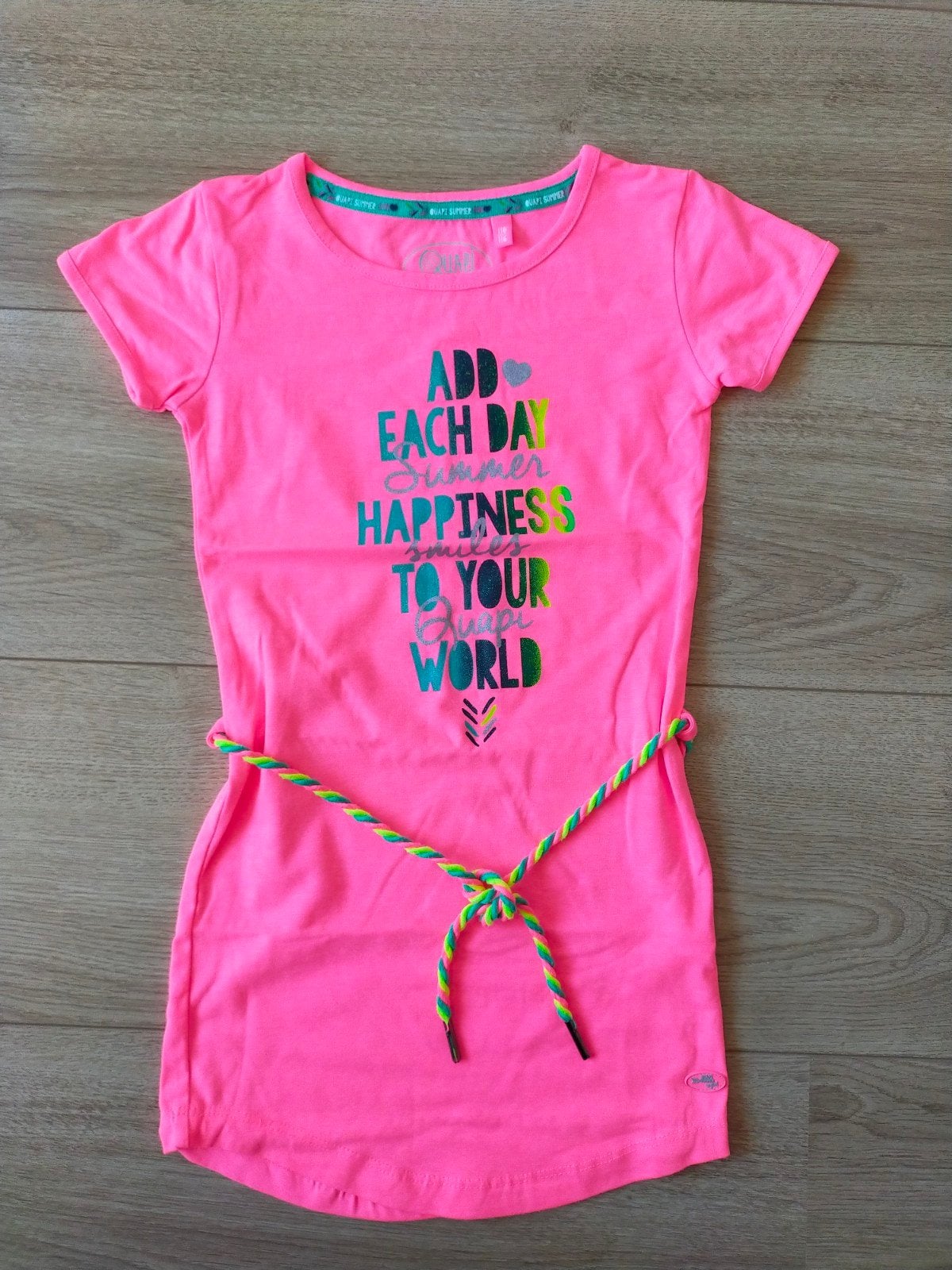 Zgan! Supermooi roze jurkje met koord van Quapi! Mt 110/116, Kinderen en Baby's, Kinderkleding | Maat 110, Meisje, Ophalen of Verzenden